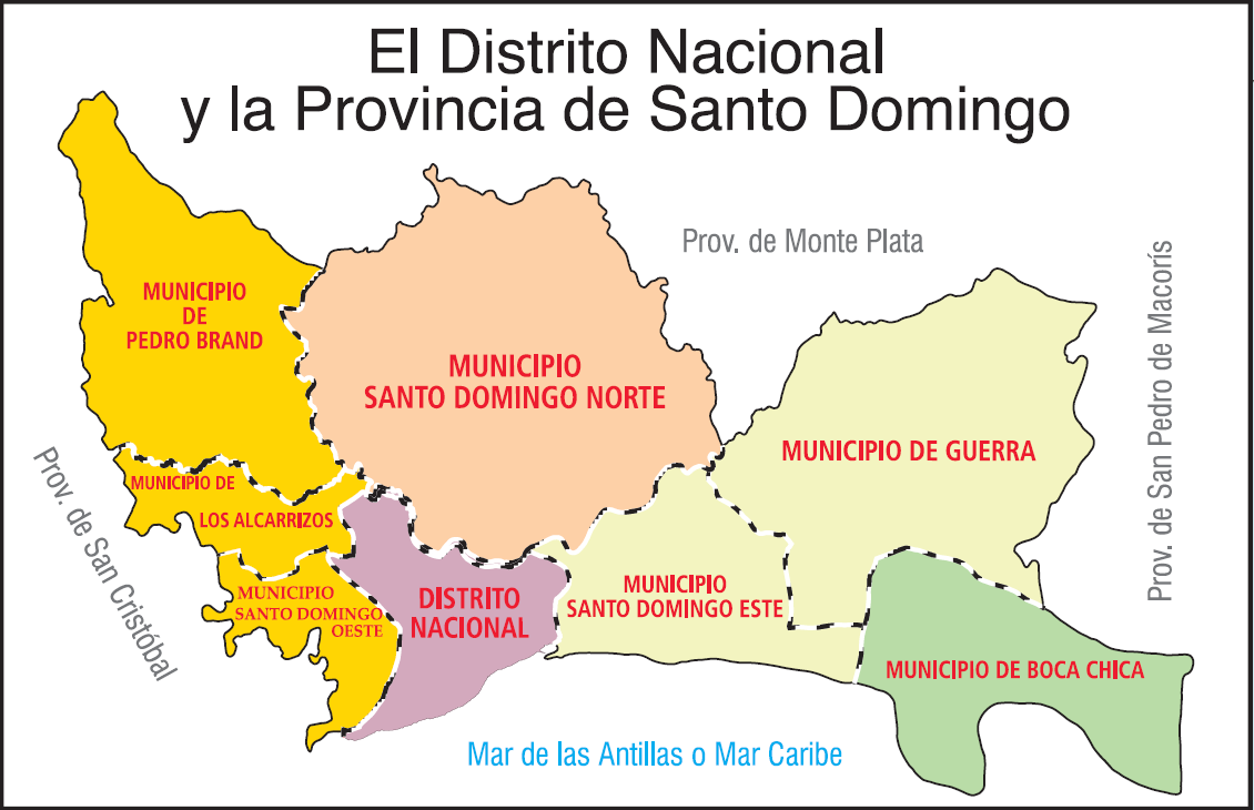 Mapa del Distrito Nacional y la Provincia de Santo Domingo