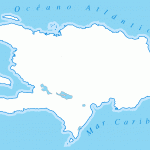 Mapa silueta de la Isla Santo Domingo